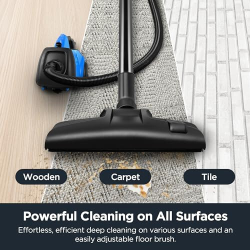 EUREKA Lightweight Vacuum Cleaner for Carpets and Hard Floors, 3670H with 2 bags, Blue - 3