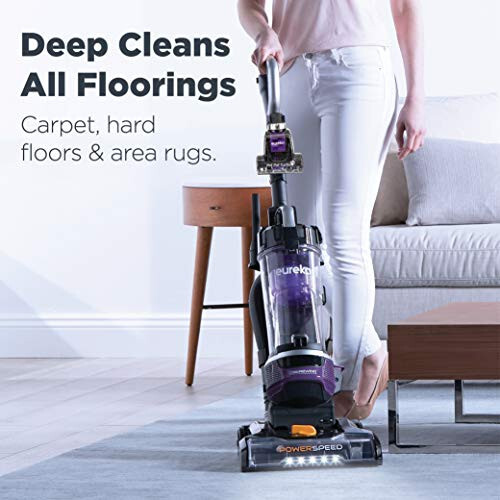 Eureka Pet Home, Bagless Cleaner Swivel Steering Powerful Lightweight Upright Vacuum Carpet and Floor, PowerSpeed NEU202 with Automatic Cord Rewind, Purple - 4