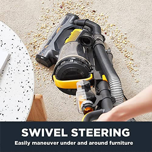 Eureka Powerful Carpet and Floor, Household Cleaner for Home Bagless Lightweight Upright Vacuum, MaxSwivel Pro NEU350 with Pet Tool, Yellow - 4