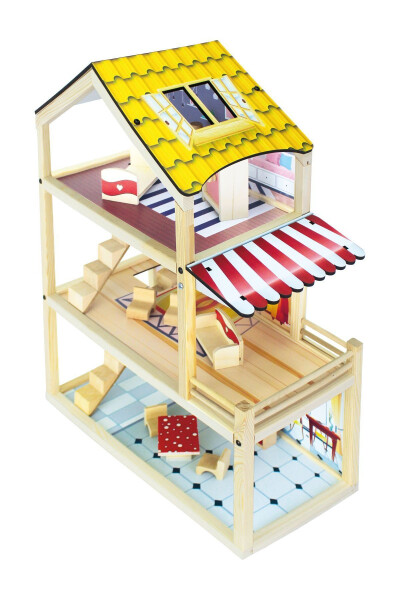 Ev17 Natural Wooden Children's Playhouse - 8