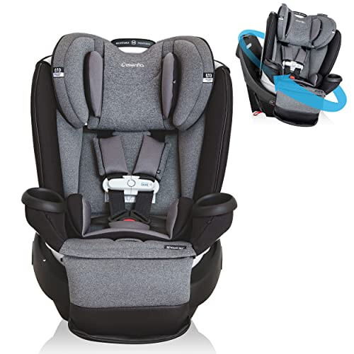 Evenflo Gold Revolve360 Extend All-in-One Rotational Car Seat with SensorSafe (Moonstone Gray) - 1