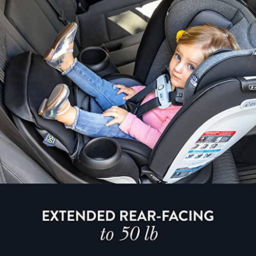 Evenflo Gold Revolve360 Extend All-in-One Rotational Car Seat with SensorSafe (Moonstone Gray) - 10