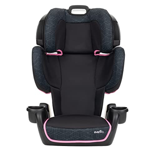 Evenflo GoTime LX High Back Booster Car Seat & GoTime No Back Booster Car Seat (Amore Pink) - 2