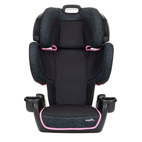 Evenflo GoTime LX High Back Booster Car Seat & GoTime No Back Booster Car Seat (Amore Pink) - 2