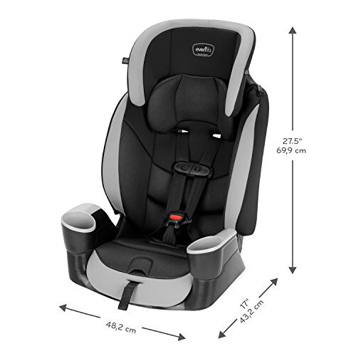 Evenflo Maestro Sport Harness Highback Booster Car Seat, 22 to 110 Lbs., Granite Gray, Polyester - 3