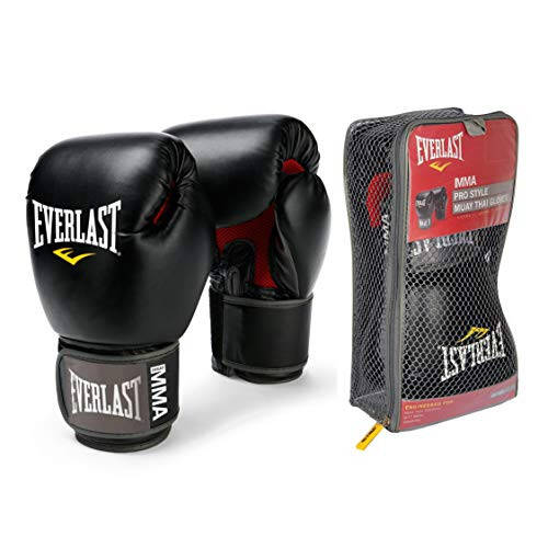 Everlast 12 Ons Pro Stil Muay Thai Eldivenleri, Siyah - 1