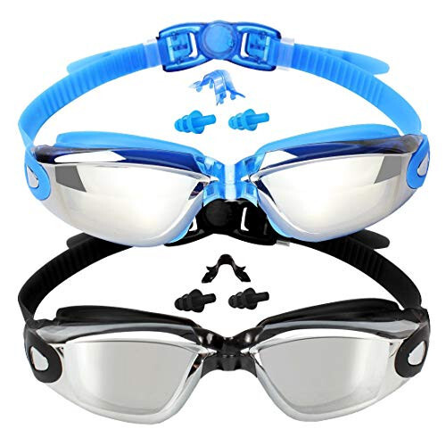 EverSport Kids Swim Goggles, Pack of 2 Swimming Goggles for Children Teens, Anti-Fog Anti-UV Youth Swim Glasses for Age4-16 - 85