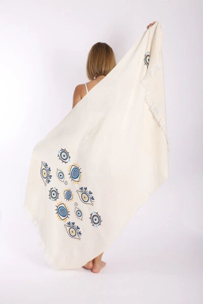 Eye Patterned Muslin Towel / Beach Towel Pestemal - 4