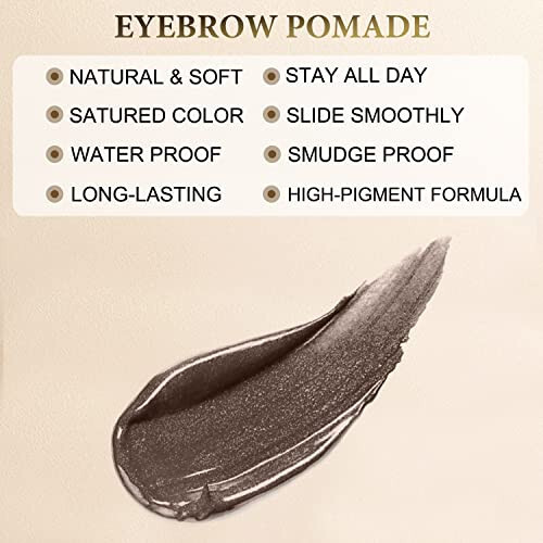 Eyebrow Pencil Makeup Kit, featuring Waterproof 2-IN-1 Microblading Eyebrow Pen, Eyebrow Pomade, Eyeliner and Dual-ended Eyebrow Brush. Brow Pencil Kit for Natural Eyebrows - Dark Brown - 5