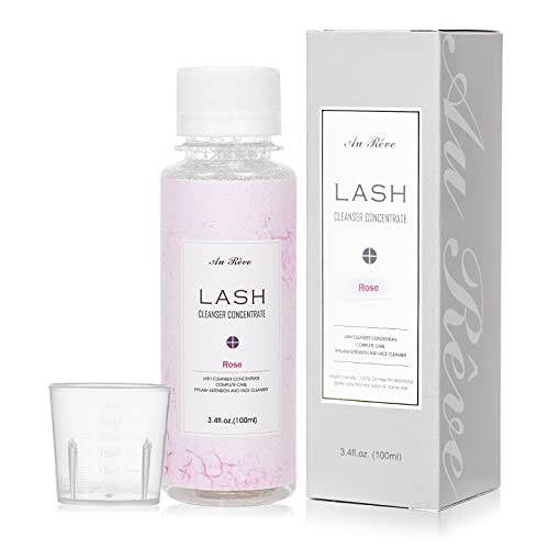 Eyelash Cleanser Concentrate 100ml prolong lash Cleanser ，Oil-Free Eyelash Extension Shampoo Perfect for Professional Salon-Can Make Ten 60ml bottles of Lash Shampoo，Rose - 1