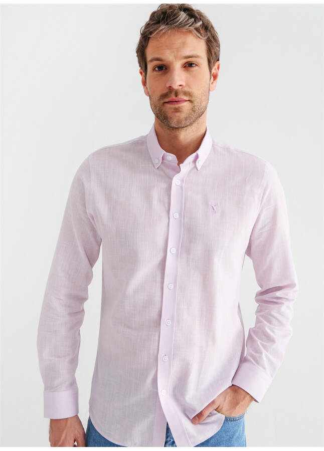 Factory Lilac Men's Button-Down Shirt SALTY - 15