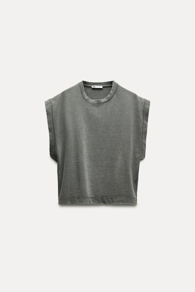 FADE EFFECT HEAVY COTTON T-SHIRT - Grey - 16