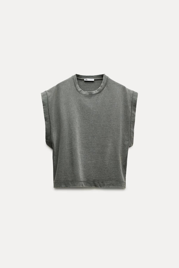 FADE EFFECT HEAVY COTTON T-SHIRT - Grey - 10