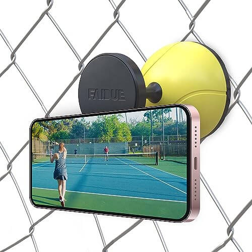 FAIDUE Tennis & Pickleball Fence Phone Mount - Gift Idea for Men and Women - Training Accessories for Boys and Girls - Record Stream and Relive Your Tennis Matches - 1