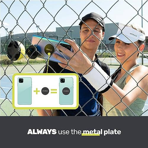 FAIDUE Tennis & Pickleball Fence Phone Mount - Gift Idea for Men and Women - Training Accessories for Boys and Girls - Record Stream and Relive Your Tennis Matches - 3