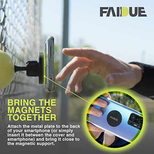 FAIDUE Tennis & Pickleball Fence Phone Mount - Gift Idea for Men and Women - Training Accessories for Boys and Girls - Record Stream and Relive Your Tennis Matches - 4