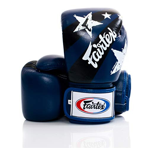 Fairtex Muay Thai Style Training Sparring Gloves, 16 oz, Blue/Black - 2