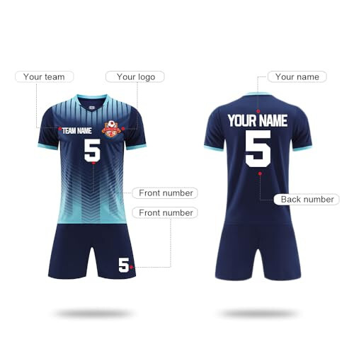 FALETO Custom Soccer Jersey for Men Women Boy Personalized Soccer Shirts Shorts Set Team Uniform with Name Number Logo - 2