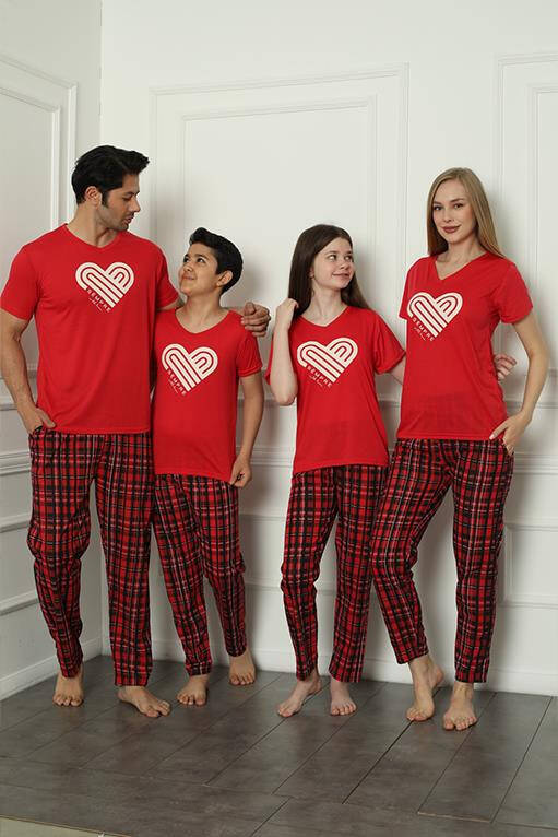 Family Combed Cotton Pajama Set (mother - daughter) 50114 Sold Separately. Prices Are Different - 2