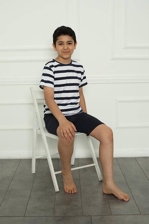 Family Combed Cotton Shorts Pajama Set (father - son) 50116 Sold Separately. Prices Are Different - 7