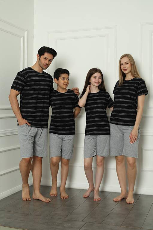 Family Combed Cotton Shorts Pajama Set (mother - daughter) 50115 Sold Separately. Prices Are Different - 1