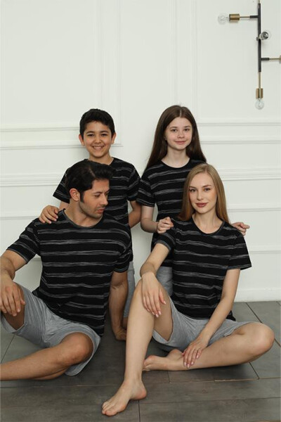 Family Pajama Set with Combed Cotton Shorts (father - son) 50115 Sold Separately. Prices Are Different - 1