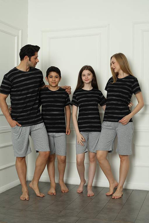 Family Pajama Set with Combed Cotton Shorts (father - son) 50115 Sold Separately. Prices Are Different - 2