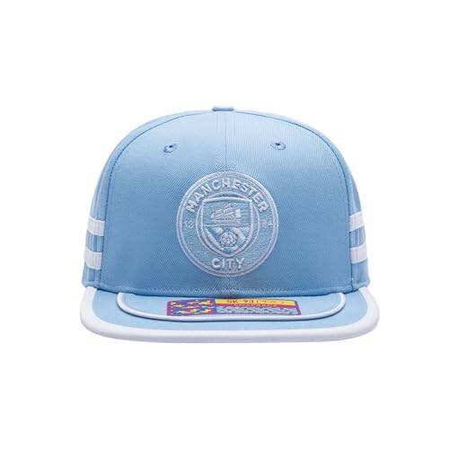 Fan Ink Manchester City 'Offshore' Adjustable Snapback Soccer Hat (Light Blue/White) - 1