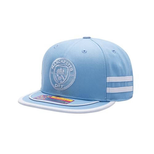 Fan Ink Manchester City 'Offshore' Adjustable Snapback Soccer Hat (Light Blue/White) - 2