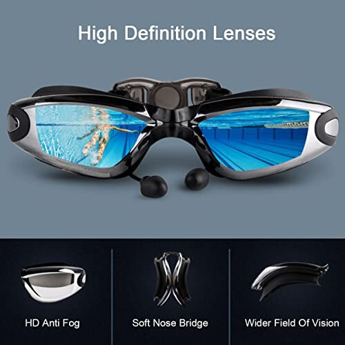 FANISEA Swim Goggles, 2 Pack Swimming Goggles Anti Fog No Leaking for Adult Men Women Youth - 1