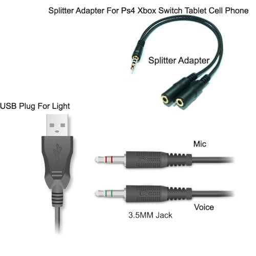 FANTECH P51S O'yin Klaviatura va Sichqoncha Kombinosi, O'yin Eshitish vositasi va Eshitish vositasi Stendlari O'yin Sichqoncha Pad Simli RGB Kamalak Orqa yorug'lik PC Boshlang'ich Geymer Asos 5 ta 1 ta O'yin Seti - 6