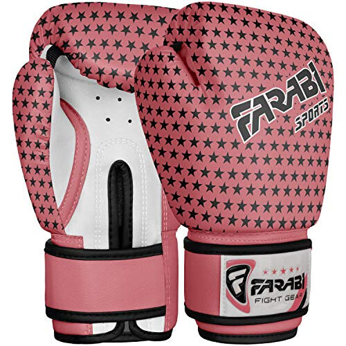 Farabi Sports Çocuk Boks Eldivenleri 4 oz Kick Boks Muay Thai Vuruş Torbası Antrenman Eldivenleri 4-8 Yaş (Siyah, 4 oz (4-8 Yaş) (Pembe, 4 oz) - 1