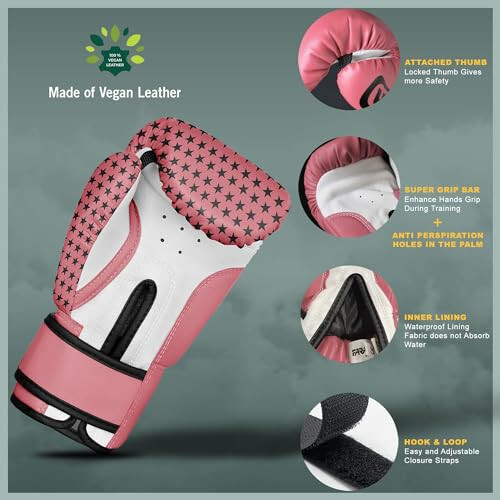 Farabi Sports Çocuk Boks Eldivenleri 4 oz Kick Boks Muay Thai Vuruş Torbası Antrenman Eldivenleri 4-8 Yaş (Siyah, 4 oz (4-8 Yaş) (Pembe, 4 oz) - 4