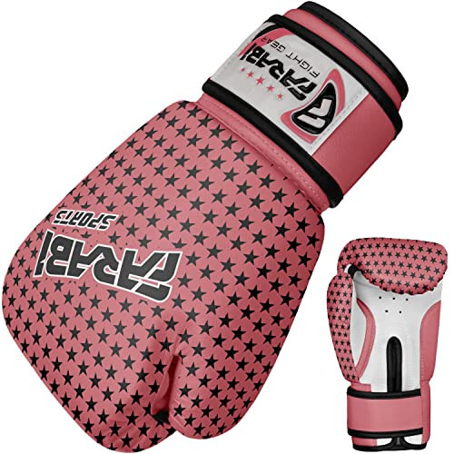 Farabi Sports Çocuk Boks Eldivenleri 4 oz Kick Boks Muay Thai Vuruş Torbası Antrenman Eldivenleri 4-8 Yaş (Siyah, 4 oz (4-8 Yaş) (Pembe, 4 oz) - 7