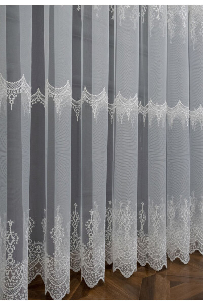 Farbateks Sewing Salon Bohre Tulle Curtain Silk Model Design 3-fold Pleated Tulle Curtain - 4