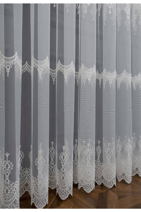 Farbateks Sewing Salon Bohre Tulle Curtain Silk Model Design 3-fold Pleated Tulle Curtain - 4