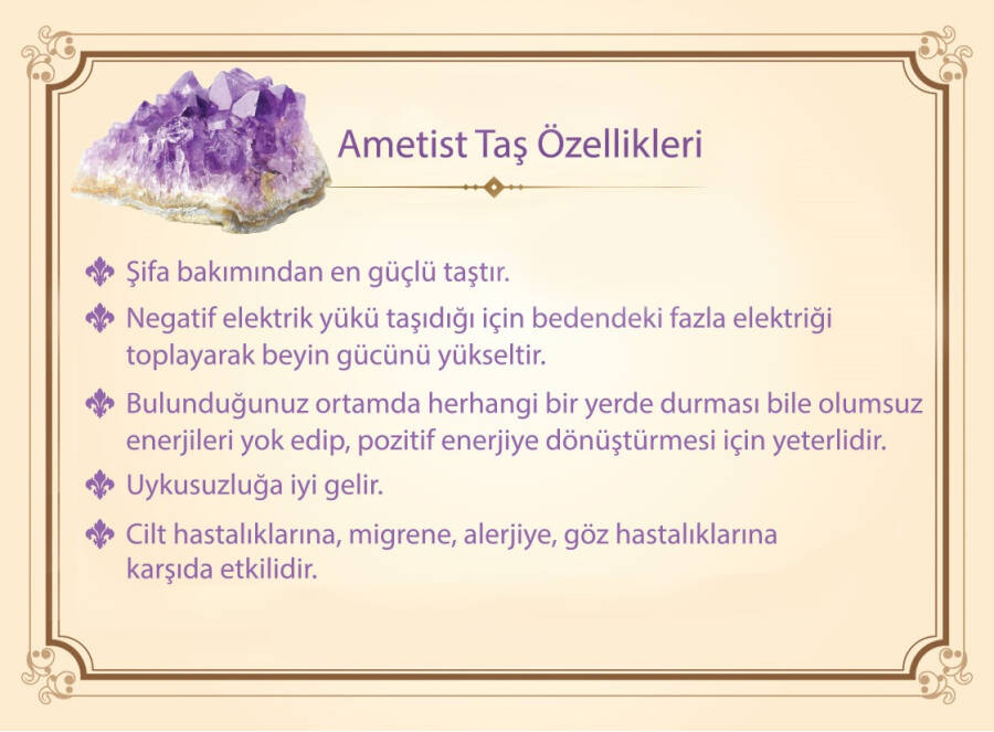 Faset Kesim Ametist Doğaltaş Erkek Bileklik - 4