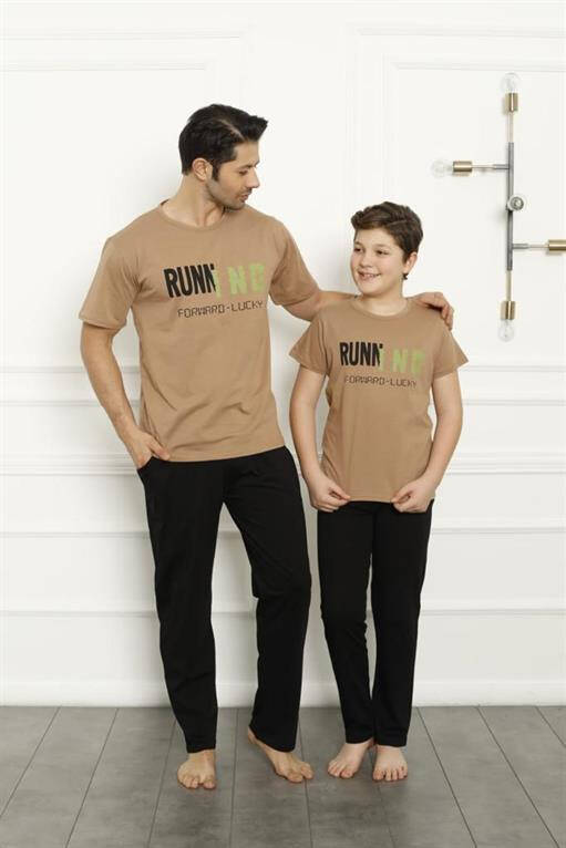 Father Son Beige Family Pajamas Set Sold Separately 50102 - 2