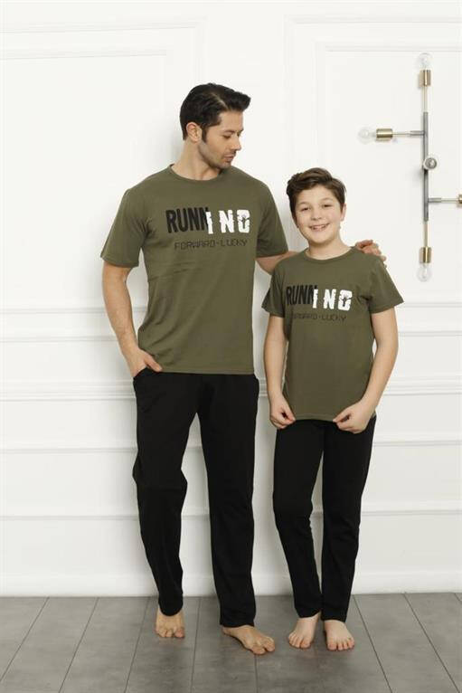 Father Son Khaki Family Pajamas Set Sold Separately 50102 - 3