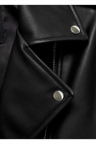 Faux leather biker jacket - 32