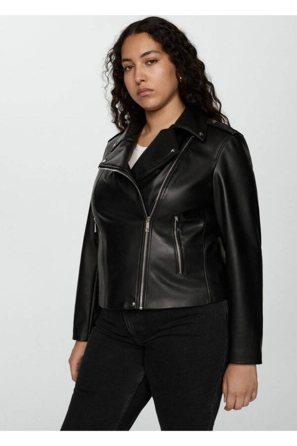 Faux leather biker jacket - 33