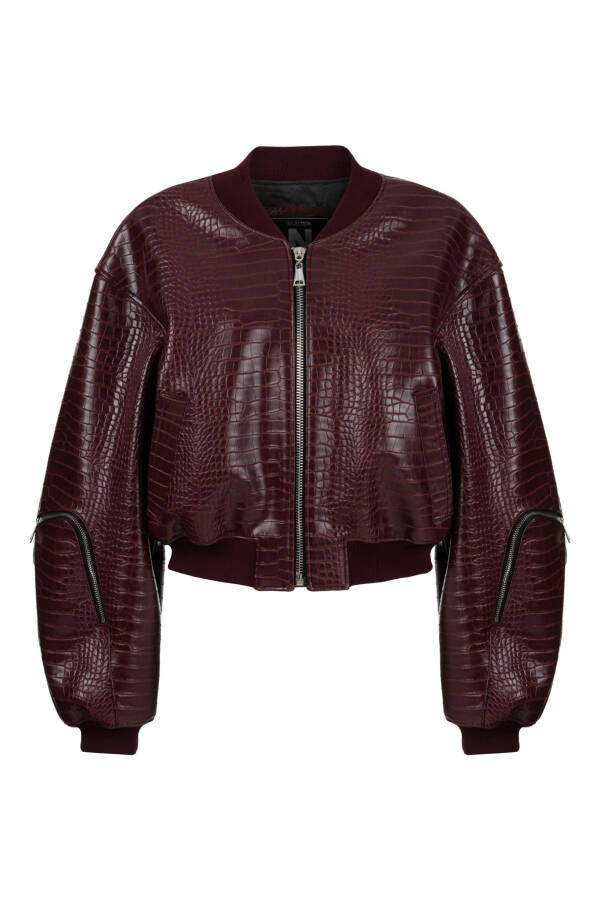 Faux Leather Bomber Jacket - 27