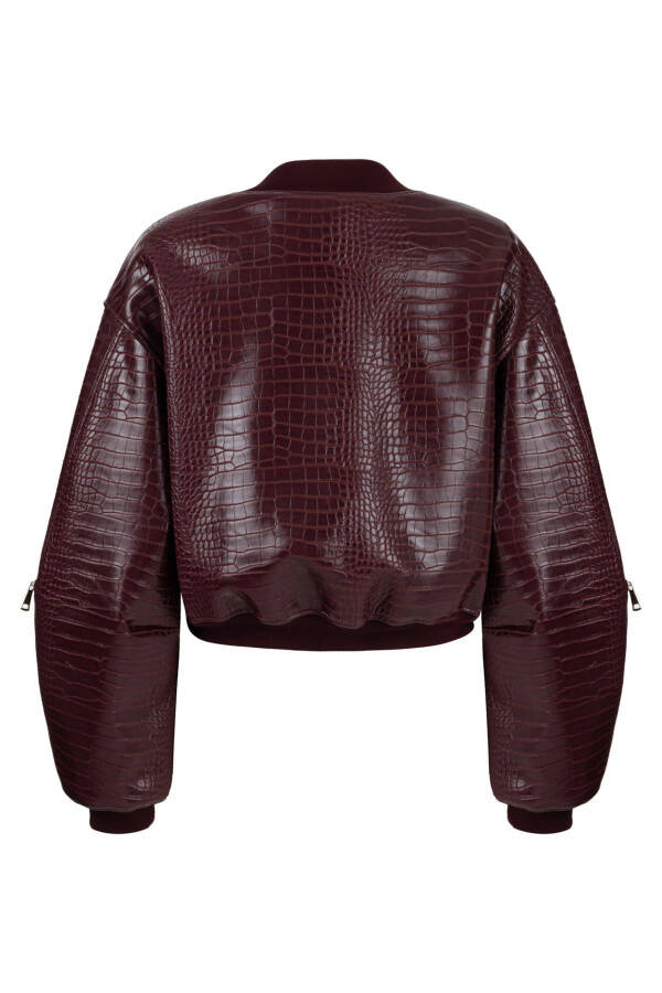 Faux Leather Bomber Jacket - 21