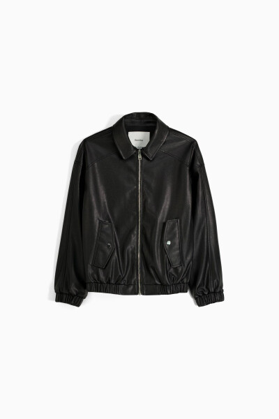 Faux leather dad fit jacket - 2