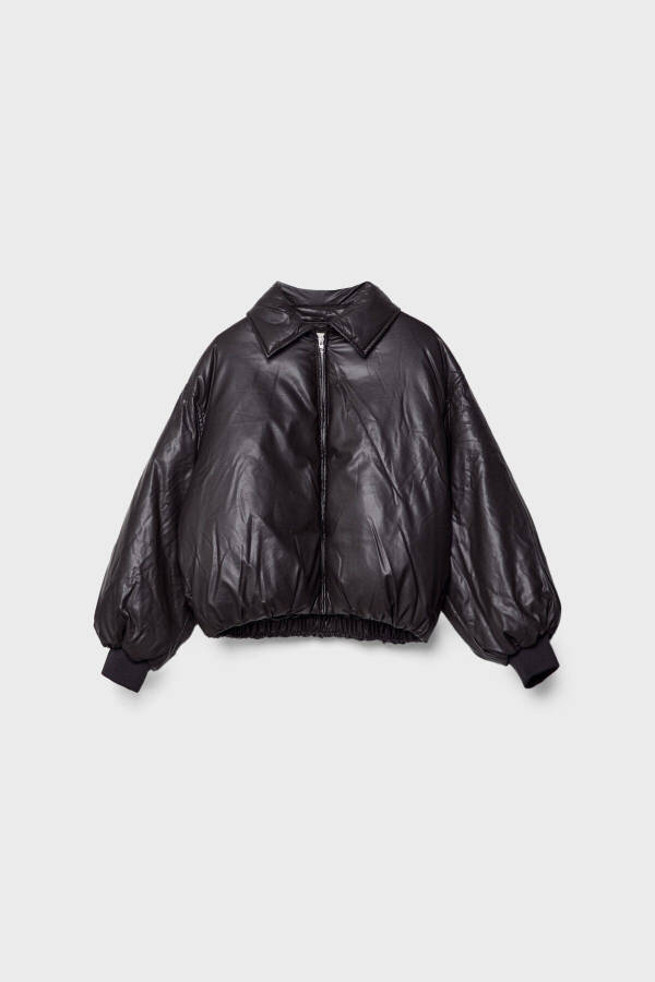 Faux leather puffer jacket - 5