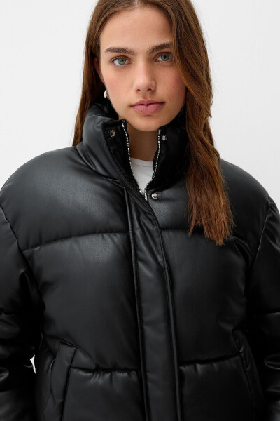 Faux leather puffer jacket - 6