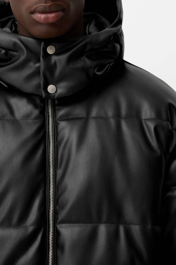 Faux leather puffer jacket - 6