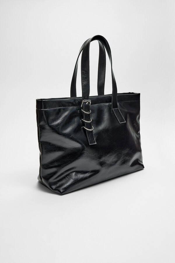 Faux leather tote bag - 4