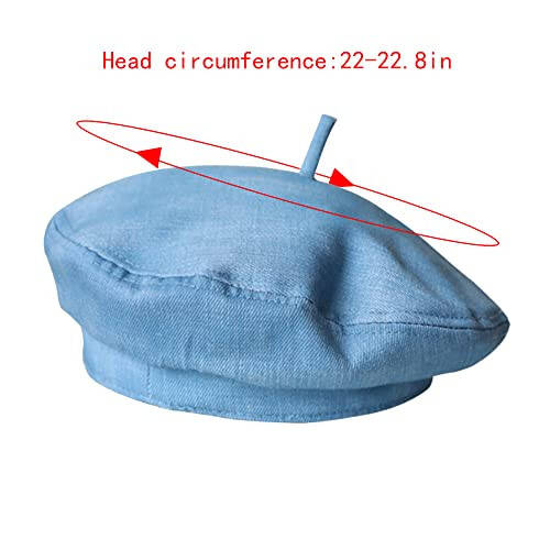 Felite Fnn Women Denim Cotton Beret Hat British Style Artist Painter Hat - 5