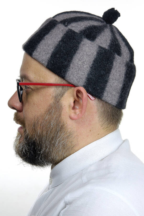 Felt Wool Cap - Striped Smoky Color - 2